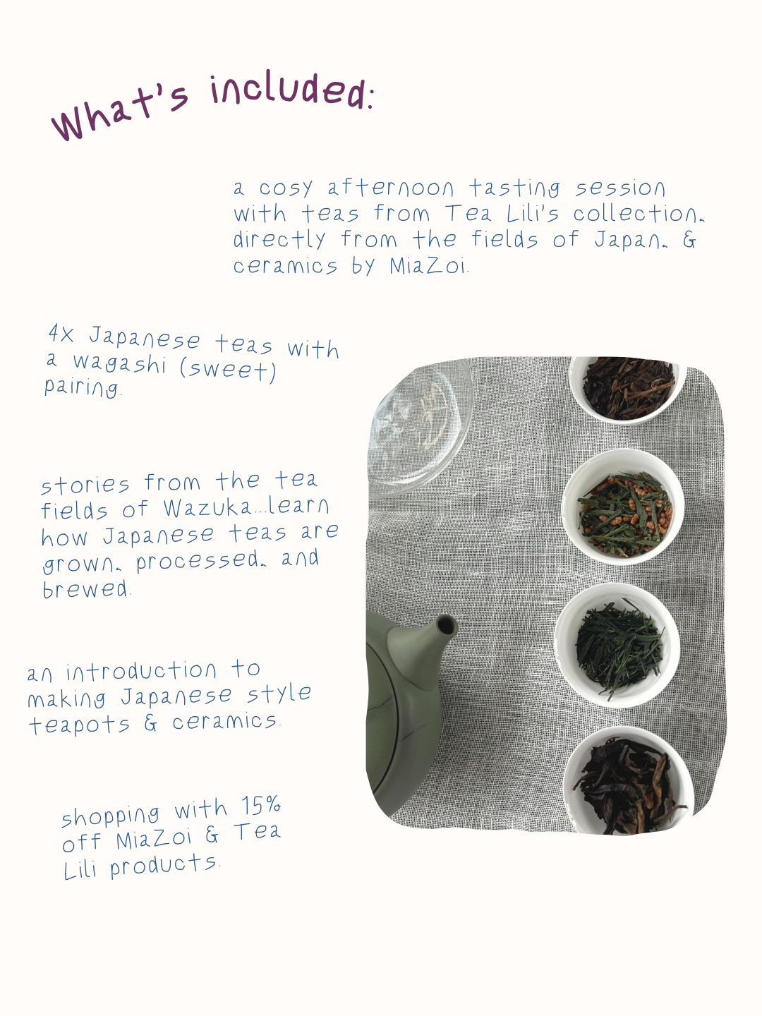 Japanese Tea Tasting with Tea Lili & MiaZoi